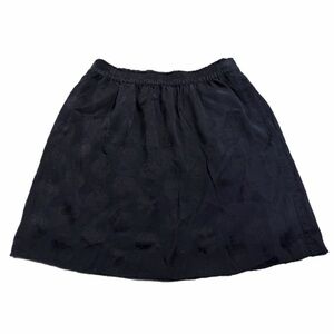 LOFT Damask Jacquard Print Skirt with Elastic Waist and Pockets (Black) Size L